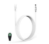 Lonnky Câble longitudinal VIT 12 V 10 m 5,5 x 2,1 mm med 5,5 mm x 2,1 mm Adaptateur hone, idéal pour IR-ljus, caméra de recul LED Och mer