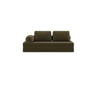Lisa Design - Lonny - Canapé 3 Places Convertible en Velours côtelé, Vert