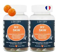 Lonody - Pack 2 Mois Complement Alimentaire Peau, Booster Collagene, Acide Hyaluronique, Anti Rides, Antioxydant, Visage - Gummies Belle Peau Vitamine C, Zinc Lycopene Fruits, Sans Sucre Vegan France