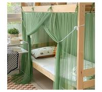 LONONE Moustiquaire à Baldaquin Pour Lit Superposé Inférieur - Rideau Simple Pour Dortoir d'Étudiants, Matcha, 90cm