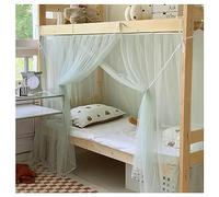 LONONE Moustiquaire lit à baldaquin Rideaux de lit à baldaquin Simples pour lit superposé inférieur Rideau Cadre à baldaquin pour dortoir d'étudiants,Light Green,90cm
