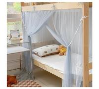 LONONE Moustiquaire lit à baldaquin Rideaux de lit à baldaquin Simples pour lit superposé inférieur Rideau Cadre à baldaquin pour dortoir d'étudiants,Blue Gray,90cm