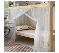 LONONE Moustiquaire lit à baldaquin Rideaux de lit à baldaquin Simples pour lit superposé inférieur Rideau Cadre à baldaquin pour dortoir d'étudiants,Milk White,135cm