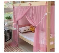 LONONE Moustiquaire lit à baldaquin Rideaux de lit à baldaquin Simples pour lit superposé inférieur Rideau Cadre à baldaquin pour dortoir d'étudiants,Rose,90cm