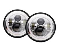 LONPEXDT Feux antibrouillard Pour Jeep Pour Wrangler TJ 2 Portes 1997 1998 1999 2000-2006 Accessoire 2pc Voiture 7 "Led Rond Halo Yeux D'ange Phares(2pcs Chrome)
