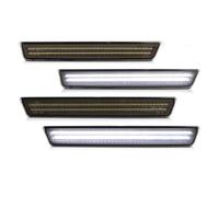 LONPEXDT Troisième Feu de Stop Feu Position Latéral LED Pare-chocs Avant Arrière Ambre Rouge Lampe Remplacement Adapté À Pour Dodge Pour Challenger 2015-2023(White 4pcs a set)