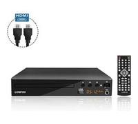 LONPOO DVD Lecteur - Various Regions 1~6 - Entrée USB - HDMI, DivX, MP3 (Port HDMI, USB, RCA, MIC,câble HDMI & AV Inclus) - Noir G
