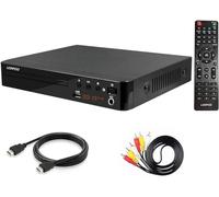 LONPOO Lecteur DVD Multirégions 1-6, HDMI 1080P & RCA, Câbles Inclus | Câbles HDMI et RCA inclus. Compatible Smart TV et anciens téléviseurs. Entrée micro 6,5 mm pour vos soirées karaoké.