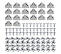 Lonrtesw 2020 Serie Aluminium Profil Set Connecteur,20pcs Angle Bracket, 40pcs M5 x 10 mm a Rainure, 40pcs M5x10mm a Six Pans Creux Vis Boulon Accessoires pour 6 mm Profil en a Sous
