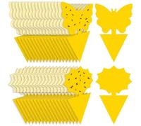 Lonrtesw 72 Pièces Pièges Collants pour Mouches des Fruits, Pièges à Moucherons pour Champignons, Piège à Insectes pour Plantes, Cuisine, Intérieur et Extérieur, Mouches Blanches, Moustiques Durables