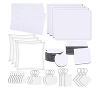 Lonrtesw 82 Pièces Ensemble de Produits Vierges de Sublimation, Kit de Bricolage de Noël par Sublimation, Motif d'impression Thermique