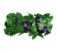 Lonrtesw Barrière Rétractable Réglable Paravent Extensible Écran de Confidentialité Treillis de Jardin Décoratif avec Panneau de 40cm et Fleurs Violettes