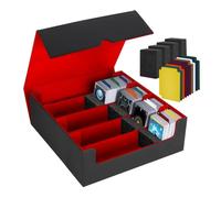 Lonrtesw Boîte de Rangement pour Cartes à Échanger, Étui pour Deck Magnétique, Boîte à Cartes Noir + Rouge