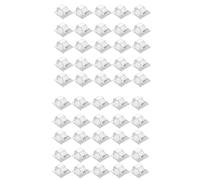 Lonrtesw Crochets pour Guirlandes Lumineuses Extérieures, Paquet de 50 Clips, Crochet Transparent avec 50 Supports Adhésifs Imperméables pour Lampe