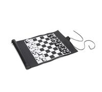 Lonrtesw D'Échecs de Backgammon Enroulable Mini de Société Portable en PU pour Enfants Voyage en Plein Air de Table de Backgammon Familial Facile à Installer Facile à Utiliser