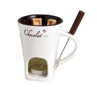 Lonrtesw Ensemble de Tasses à Fondue, Ensemble de Préparation de Crème au Lait, de Fromage au Chocolat, de Fondoir à Beurre Simple, de Tasse de Cuisson, de Chandelier, Blanc