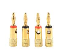 Lonrtesw Fiches Banane PlaquéEs Or 2 Rouge 2 Noir 4 Mm 4 Pcs LL68-4BP1