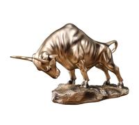 Lonrtesw Figurine de Taureau Moderne Statue de Bétail Feng Shui Sculpture Animale Collection Artisanat pour Bureau Table Décoration de