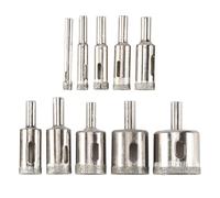 Lonrtesw Forets DiamantéS, Trou de 10Pcs 6-32Mm Vu un Foret à Noyau Creux pour le RevêTement de Diamant, Acier au pour Verre,CéRamique,Porcelaine,Carreaux de CéRamique, le Marbre
