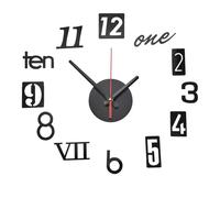 Lonrtesw Horloge Murale Bricolage - DéCor D'Horloge Murale Miroir 3D Moderne, Horloge à Chiffres Romains - Horloge Autocollant Mural DéCor de Chambre à Noir
