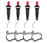 Lonrtesw Kit D'Allumage PiéZo-éLectrique de Type Poussoir au Propane 4 PièCes avec de Prise D'Allumage D'éLectrode en CéRamique Fileté 30 Cm pour Gril à Gaz