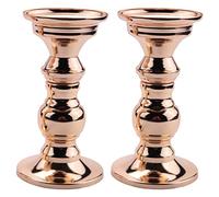 Lonrtesw Lot de 2 Chandelier MéTal Bougeoirs de Pilier, Mariage Centres de Table Bâton de Bougie Titulaires Convient pour Bougies Stand Or