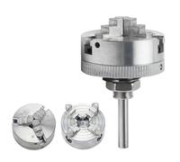 Lonrtesw Mandrin de Mini-Tour à 4 Mors Z011, Mandrins de Tournage à Bois Autocentrants avec Bielle et Clé, Tours Électriques