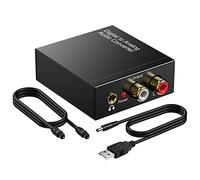 Lonrtesw Prise Coaxiale 3,5 Mm Portable Fibre Optique NuméRique vers Analogique Audio AUX L/R Convertisseur DéCodeur Audio NuméRique Amplificateur