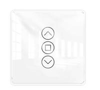Lonrtesw Tuya WiFi RF433 2.5D Arc Rideau Interrupteur Panneau Tactile en Verre pour Stores Enrouleurs Volets Interrupteur Smart APP Sans B