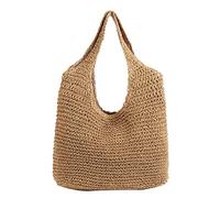 Lonrtesw Version CoréEnne Ins Wind Beach Holiday Style New Handmade Woven Bag Shoulder Simple Solid Color Wild Straw Bag