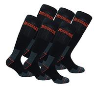 Lonsdale 6 Paires Chaussettes Longues Travail - Hauteur Genou - Chaussures Sécurité - Pointe Talon Renforcés - Coton éponge (Noir, 39-42)