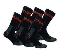 Lonsdale 6 Paires Chaussettes Travail - Hauteur Mi-Mollet - Chaussures Sécurité - Pointe Talon Renforcés - Coton éponge (Noir, 43-46)