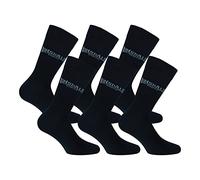Lonsdale 6 paires de chaussettes courtes, mi-mollet, excellente qualité de coton mercerisé (Noir, 43-46)