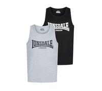 Lonsdale Averham débardeur, Noir/Gris Marl, M Homme-Adulte