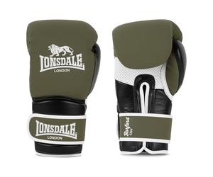 Lonsdale Barford Gants de Boxe en Cuir Olive/Noir/Blanc 25,4 g