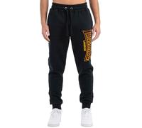 Lonsdale Blackley Pantalon de Jogging, Noir/Gris Foncé/Jaune, XL Homme