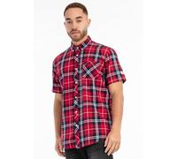 Lonsdale Brixworth T-shirt à manches courtes pour homme Coupe ajustée, rouge/bleu marine/blanc, M