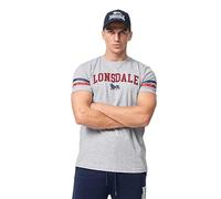 Lonsdale Bunnaglanna T-Shirt, Gris Marine/Bleu Marine/Rouge, M Homme