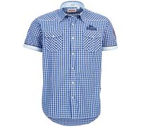 Lonsdale Chemise Berny manches courtes 100% coton slim fit bleu Homme M