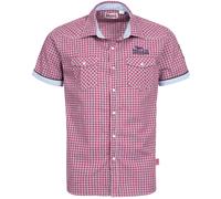 Lonsdale Chemise Berny Homme Manches courtes Bleu marine/bleu ciel/rouge Taille L