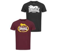 Lonsdale Ecclaw T-Shirt Loisirs, Noir/Oxblood, XL Homme