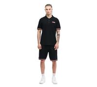 Lonsdale Ensemble polo et short pour homme, coupe normale, noir, blanc, rouge, 3XL
