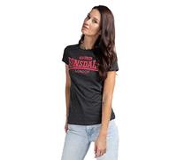 Lonsdale Femme Tulse T Shirt, Marl Black, XL EU