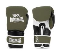 Lonsdale Gants de Boxe en Cuir Barford Olive/Noir/Blanc, 45 g