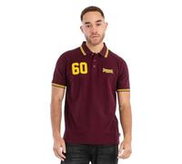 Lonsdale Hellister Polo, Oxblood/Jaune, XL Homme