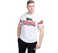 Lonsdale HEMPRIGGS T-Shirt, Blanc/Noir/Rouge, S Men's