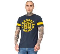 Lonsdale Homme Askerswell T shirt homme coupe normale, Navy/Yellow, 3XL EU