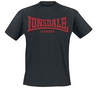 Lonsdale Homme Ll008 One Tone T shirt, Noir/Rouge, 3XL EU