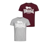 Lonsdale T-shirt manches courtes Kelso multicolore gris / lie de vin / blanc XL Homme