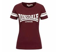 Lonsdale Killegray T-Shirt Loisirs, Oxblood/Blanc, XL Femme